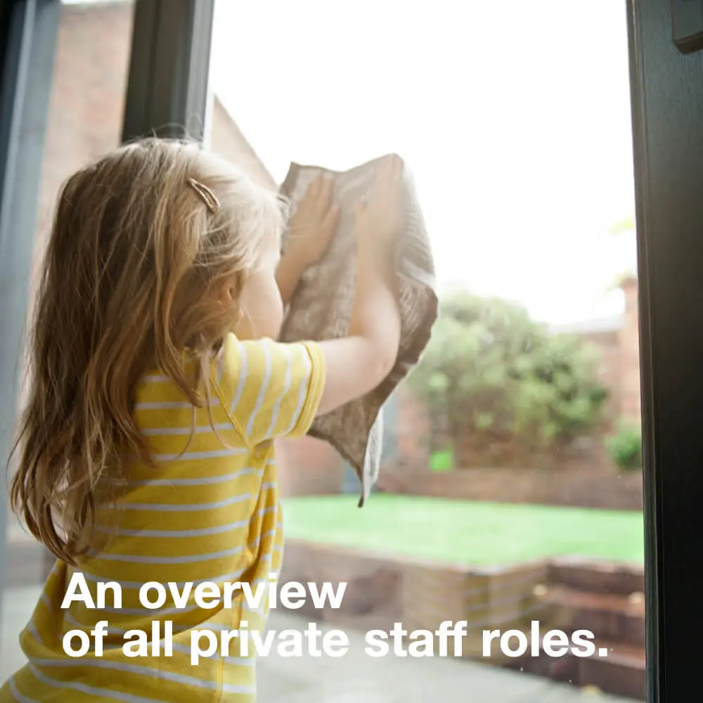 Agency for household staff an overview of all private staff roles housekeeper personal assistant family manager